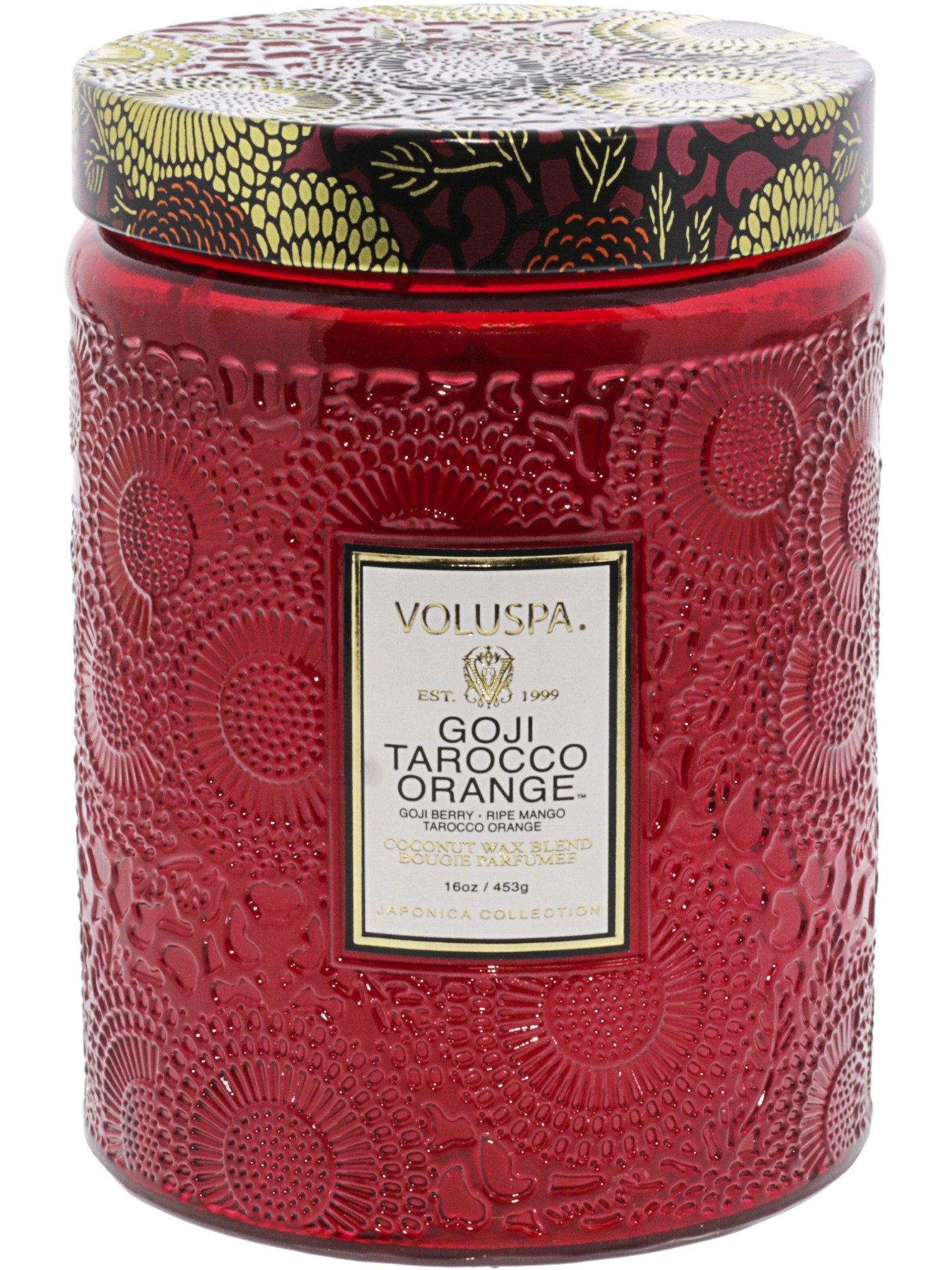 Voluspa Large Glass Jar Candle Goji And Tarocco Orange VOL7231