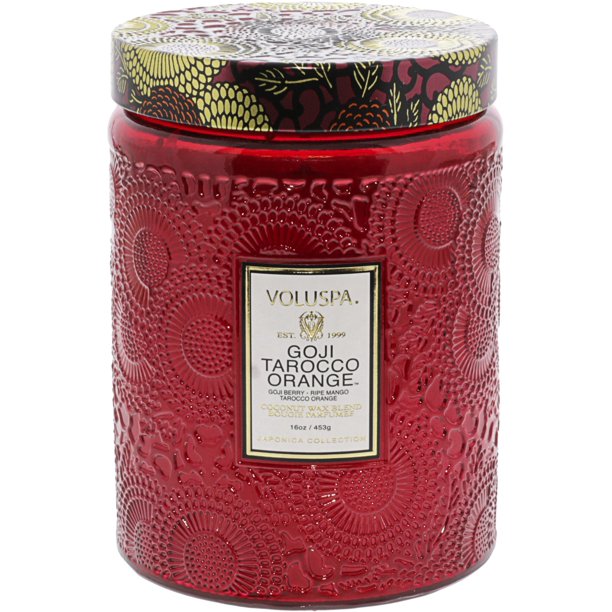 Voluspa Large Glass Jar Candle Goji And Tarocco Orange VOL7231