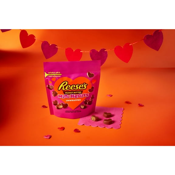 Reese's Unwrapped Creme Mini Hearts Valentine's Candy,(2 Bags) 7.6 oz