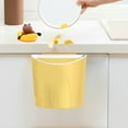 thumbnail image 5 of AuroraX 2.6L Kitchen Trash Can Yellow Mounted Waterproof Hanging Arched Shape Garbage Container Basket Plastic Modern Trash Bin for Compact Spaces, 5 of 6