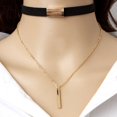 thumbnail image 1 of Collar de astas de terciopelo con cadena colgante de borlas dobles de cuero coreano, 1 of 6
