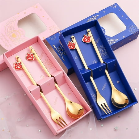 

Coffee Spoon Wide Application Solid Sturdy New Year Stirring Spoon Fork for Home
