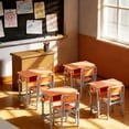 thumbnail image 6 of Miniature School Desk and Chair Set 4 Pieces Dollhouse Furniture for Classroom Decor and Tiny Doll Accessories 2.00X2.00X1.25In, 6 of 6