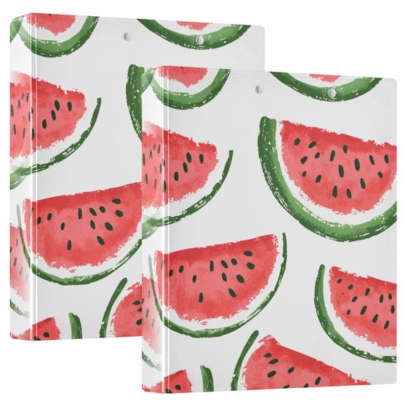 FORMRS 3 Ring Binder 1.5 inch with Pockets Set of 2 Clip Board 200 Sheets Capacity, Cute Watermelon