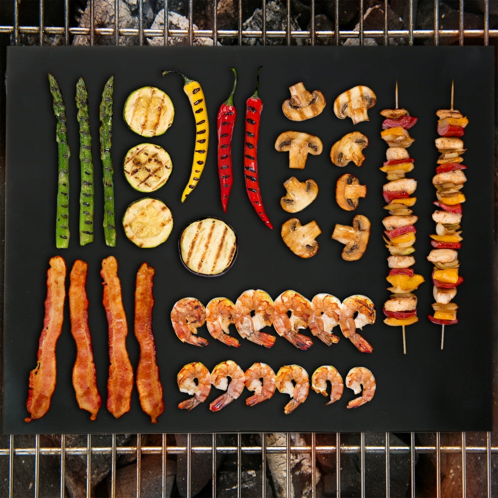 Nonstick BBQ Grill Mat, Set of 2 FDA Approved, Double Sided and