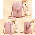 thumbnail image 5 of Bolso de mensajero para mujer, bolso de hombro con hebilla de cinturón, bolso para teléfono móvil con patrón de cocodrilo (marrón), 5 of 5