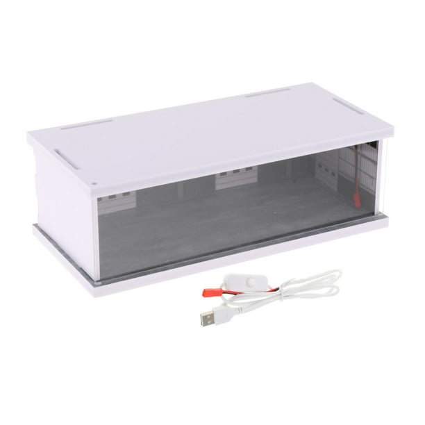 Vitrina de garaje a escala 1/64, vehículo de juguete con protección LED a prueba de polvo. Estilo B