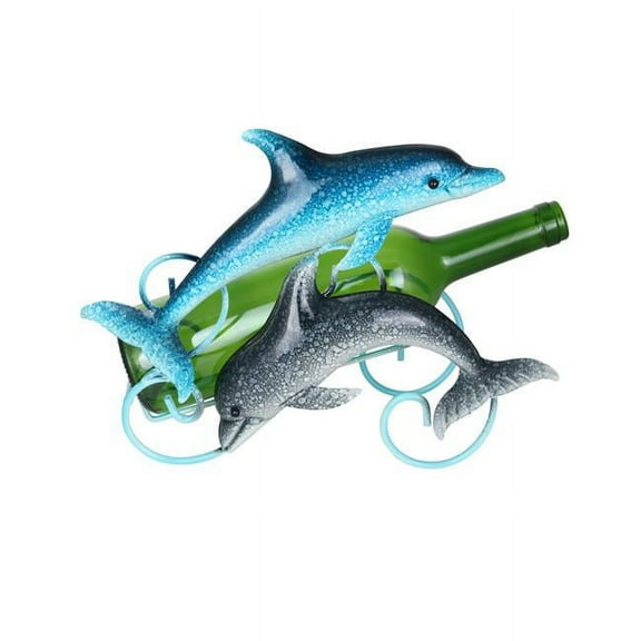 Three Star Import & Export ZL717 12 x 9 in. Dolphins Wine Bottle Holder