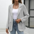 thumbnail image 4 of nerohusy Womens Linen Blazer Casual Long Sleeve Lightweight One Button Jackets Spring Summer Fall Suit Jacket Coat with Pockets 2025 Gray,XL, 4 of 9