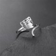 thumbnail image 5 of Cute Smile Cat Animal Open Statement Ring Stainless Stee Adjustable Expandable Wrap Kitty Knuckle Band Chic Rings Stacking Comfort Fit Finger Band Fashion Aesthetic Jewelry for Daughter Niece, 5 of 12