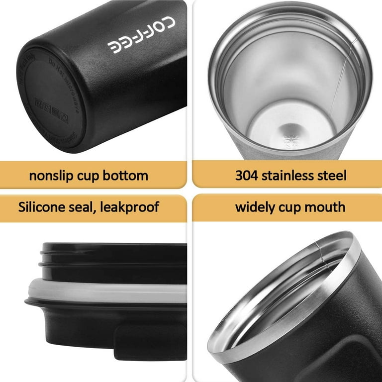 Sunjoy Tech Stainless Steel Insulated Travel Mug with lid - Spill Proof  Vacuum Insulated Car Cup for Coffee & Tea - Thermos Keeps Drinks Steaming  Hot