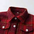 thumbnail image 5 of ZCFZJW Little Kids Toddler Baby Boy Girl Flannel Shirt Jacket Plaid Long Sleeve Lapel Button Down Shacket Fall Winter Warm Coat Outwear A#05-Red 6-12 Months, 5 of 9
