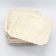 BBQ Dragon 8 Inch Square Disposable Palm Leaf Plates – Set of 25