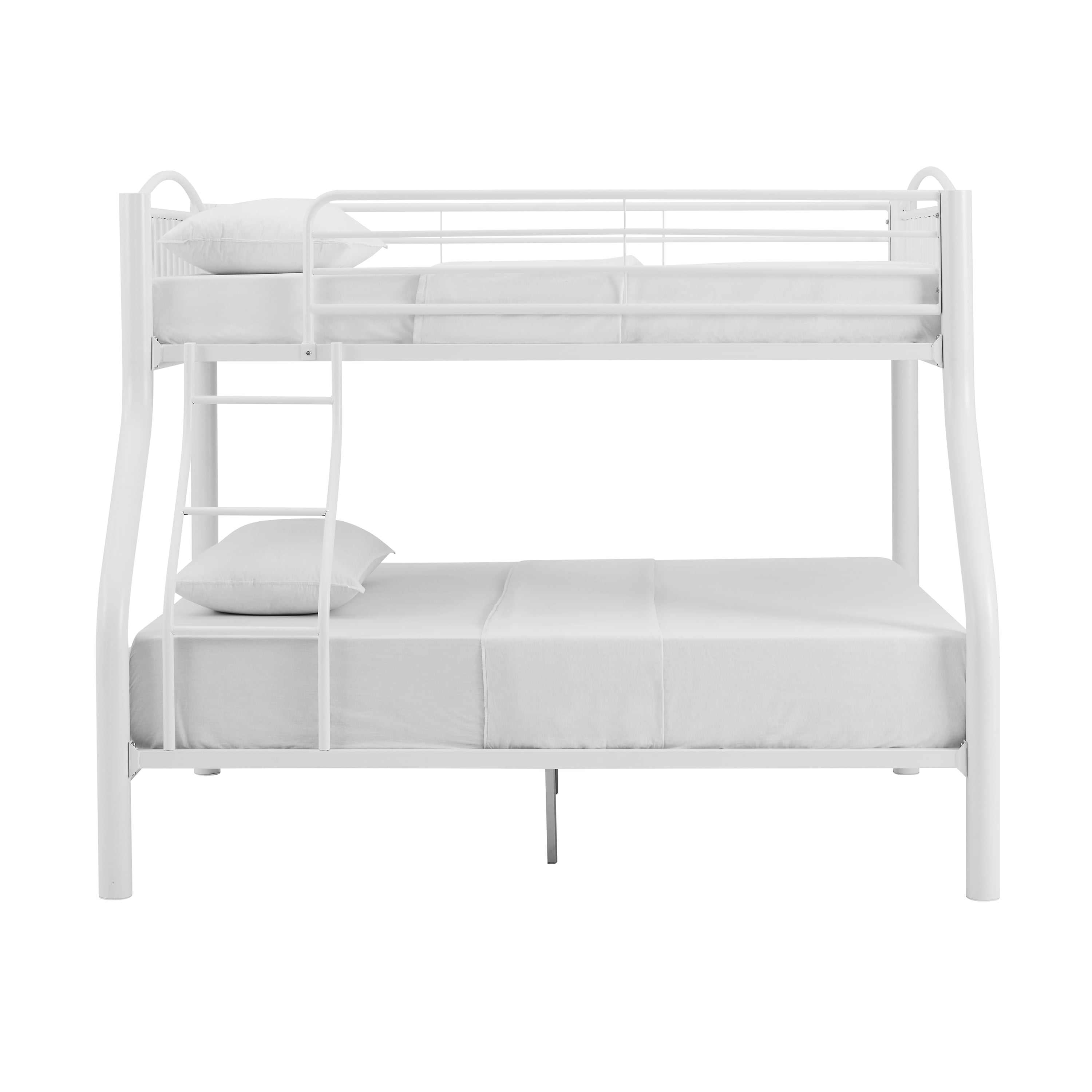 Powell Kalmia Heavy Metal Kid's Twin over Full Convertible Bunk Bed with Built-In Ladder, White