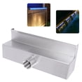 thumbnail image 2 of Outdoor Pool Fountain, Stainless Steel Rectangular 11.8" Long Waterfall Spillway with Pipe Connector LED Light Strip for Garden, 2 of 6