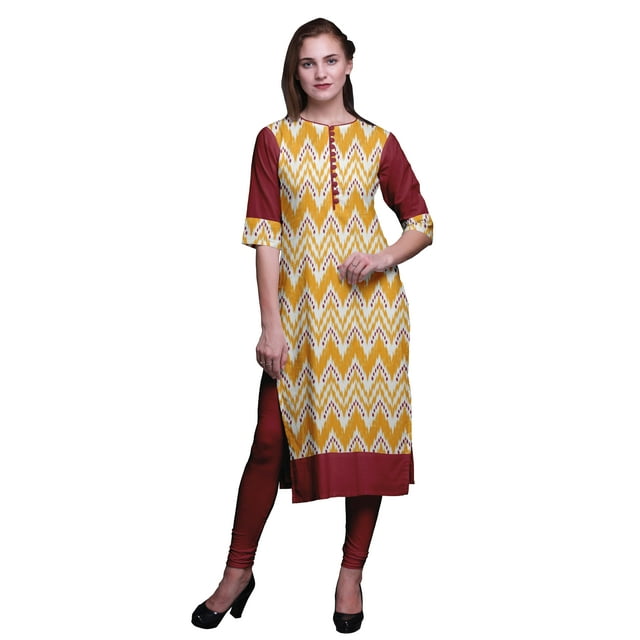 Bimba Kurta Droite pour Femmes, Haut Indien Imprimé, EthnicKurti