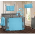 thumbnail image 2 of BabyFad Minky Ultra Blue 9 Piece Crib Bedding Set, 2 of 4