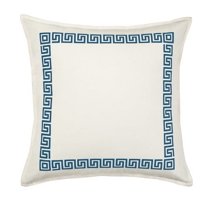 Greendale Home Fashions 20" x 20" Blue Greek Key Cotton Canvas Decorative Pillow