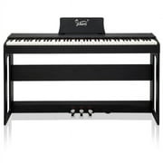 Fithood [Do Not Sell on Amazonf]Glarry GDP-104 88 Keys Full Weighted Keyboards Digital Piano with Furniture Stand, Power Adapter, Triple Pedals, Headphone, for All Experience Levels Black