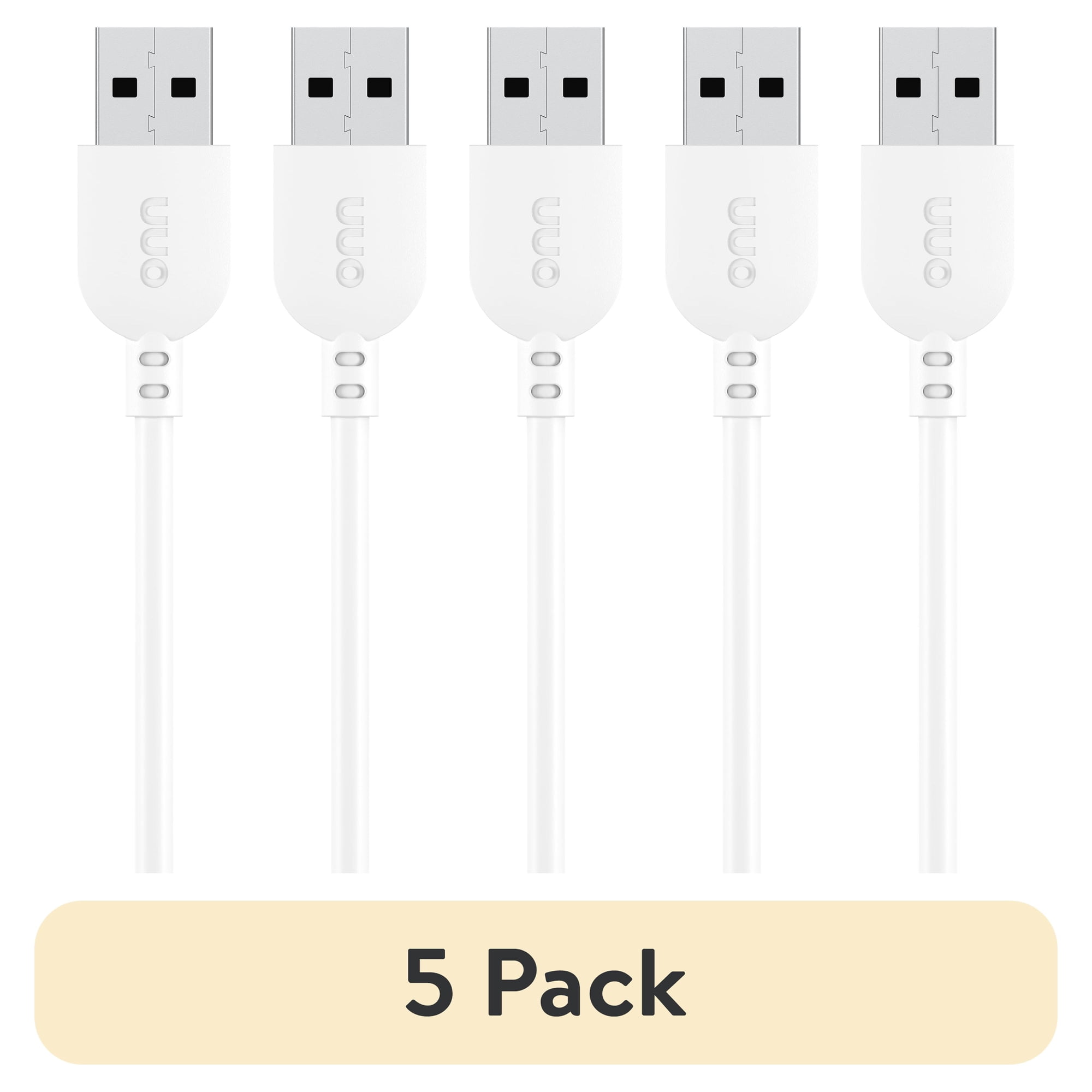(5 pack) onn 6 Lightning to USB Charging Cable for iPhone/iPad/iPod White
