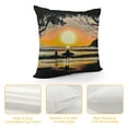 thumbnail image 4 of Orinice Sunset Graphic Decorative Men Women Boy Girl Room Cushion Throw Pillow Cover Square 1PC Summer Pillow Covers 18x18in, 4 of 5