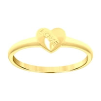 14k 14kt Yellow Gold Womens Love Heart Ring