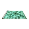 thumbnail image 2 of Ahgly Company Machine Washable Indoor Square Abstract Turquoise Blue Modern Area Rugs, 7' Square, 2 of 4