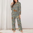 thumbnail image 2 of Pajama Sets for Women 2 Pcs, Dachshund Dog Puppy Bird Button Down Long Sleeve Sleepwear Lounge PJ Sets, 2 of 6