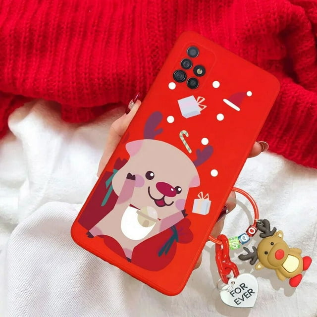 Christmas Reindeer Santa Claus Key Chain Case For iPhone 15 Pro Max 15 Pro For iPhone 15 Plus Hat Tree Snowman Tpu Cover