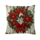 thumbnail image 2 of Seyotauo Christmas Linen Pillow Cover 18x18 inch with Imitation Embroidery Festive Patterns Cover for Farmhouse Bedroom Sofa Home Decor,Flax Craft for Christmas Pillow Cover,Hidden Zipper Easy to Use, 2 of 6