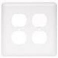 thumbnail image 2 of Brainerd 64077 Stamped Steel Round Double Duplex Outlet Wall Plate/Switch Plate/Cover, White, 2 of 2