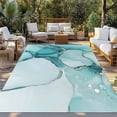 thumbnail image 3 of Outdoor Rug 5x7 ft Turquoise Marble Texture Waterproof Outdoor Patio Rug Mat Non Slip Outside Area Rugs Carpet for RV,Camping,Porch,Deck,Pool,Balconybackyard,Green Abstract Art, 3 of 9