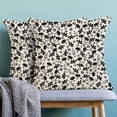 thumbnail image 4 of Spring Floral Pillow Covers 18 X 18 Inch Set of 2, Vintage Cute Black Cream Flower Decorative Throw Pillow Covers Rustic Farmhouse Pillowcase Linen Cushion Case for Outdoor Home Sofa Couch, 4 of 6