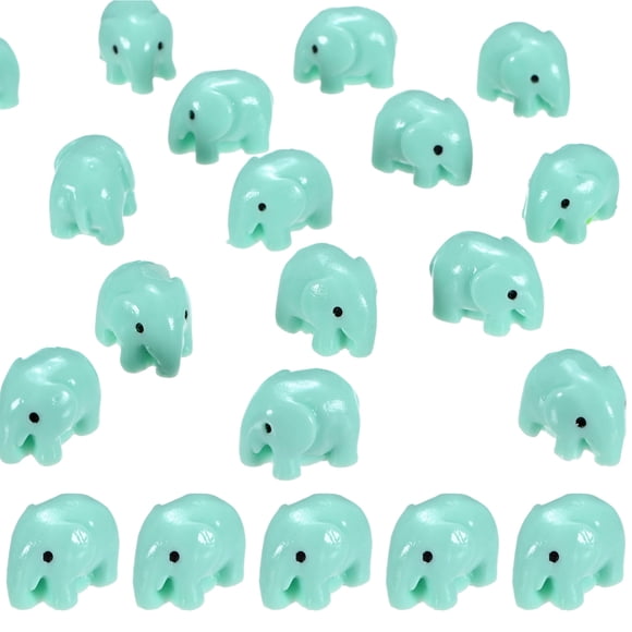 Uxcell Paquete de 20 Mini Elefantes de Resina, Pequeñas Figuras de Elefante para Decoración de Jardín de Hadas/Paisajismo Micro Hogar [Azul Lago]