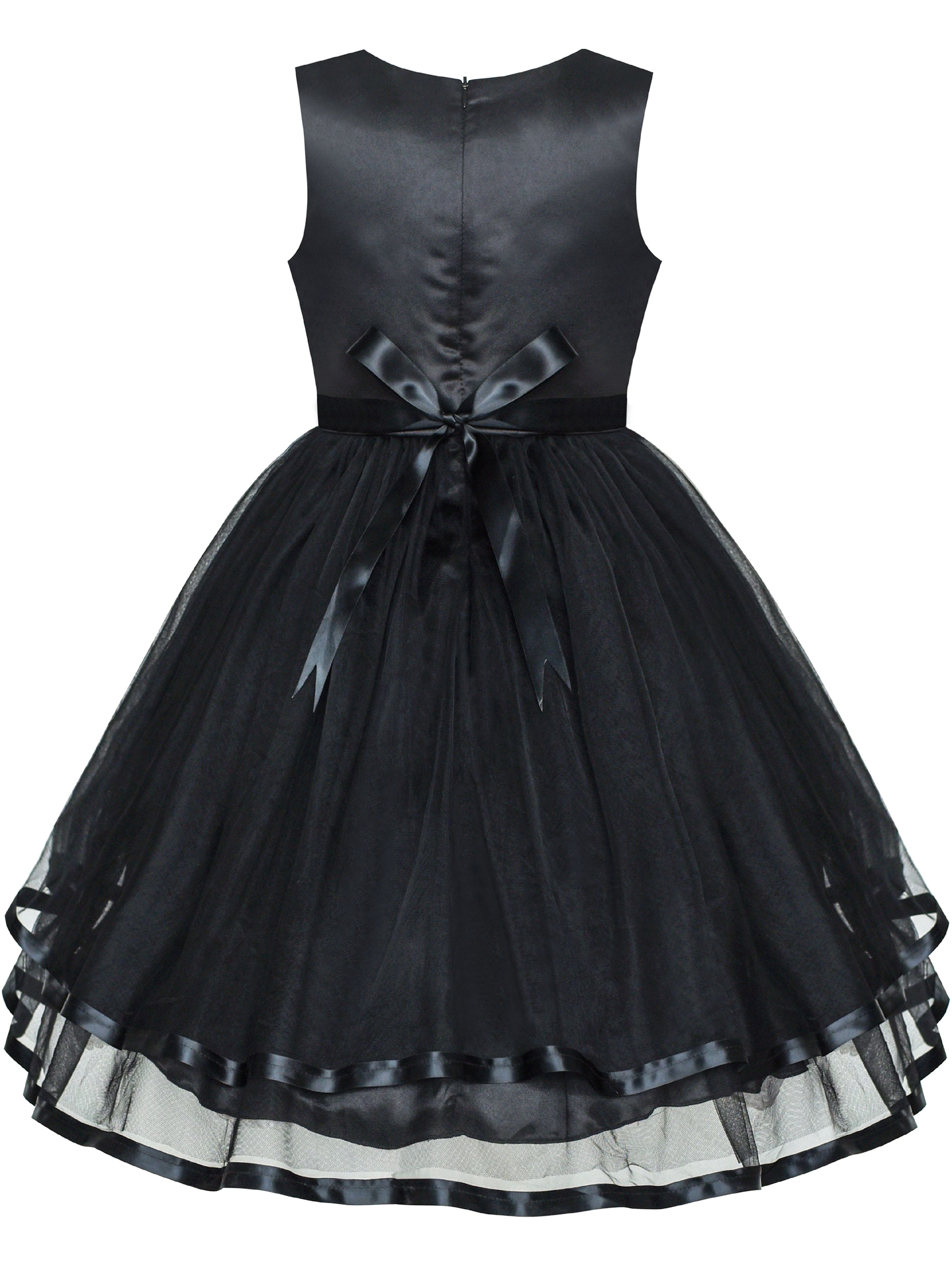 Flower Girl Dress Black Wedding Party Bridesmaid Dress 12 Years