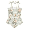 White Flower Pattern Onepiece