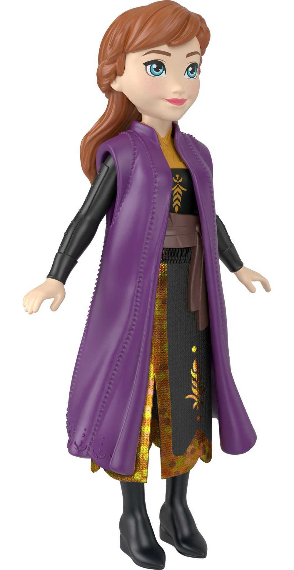 Disney Frozen Anna Small Doll in Travel Look, Posable with Removable Cape & Skirt - image 3 of 6