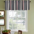 thumbnail image 3 of Black Blue Pink Striped Curtain Valances for Windows, Kitchen Valance Window Treatments Panel 2 Pack, Farmhouse Modern Stripes Art Rod Pocket Short Curtains for Bathroom Bedroom 42 x 12 Inch, 3 of 8