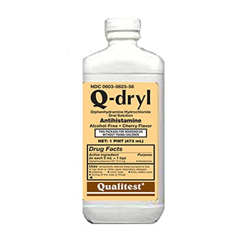 Q Dryl Elixer Qual Alcohol Free Cherry Flavour 16 Oz Walmart Com Walmart Com