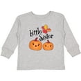 thumbnail image 3 of Inktastic Little Sister Pumpkins with Fall Leaves Girls Long Sleeve Toddler T-Shirt, 3 of 5