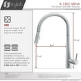 thumbnail image 4 of Stylish Siena 17 ¾" Ht Single Handle Polished Chrome Pull Down Kitchen Faucet K-135C, 4 of 14