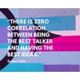 thumbnail image 2 of ArtsyQuotes 24x20 White Modern Wood Framed Museum Art Print Titled - Susan Cain Quote: The Best Talker, 2 of 4