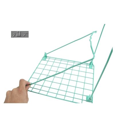 Freestanding Folding and Stackable Wire Locker Shelf Green (12" Green)