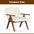 thumbnail image 3 of Costway 2 PCS Modern Accent Chair Linen Fabric Armchair with Solid Acacia Wood Frame Beige, 3 of 8