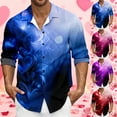 thumbnail image 2 of ChaoLingNeng Mens Valentines Day Shirts Love Heart Graphic Printed Casual Button Down Shirt Long Sleeve Date Night Shirts Gifts for Lover Boyfriend Comfortable Stylish Top, 2 of 6