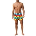 thumbnail image 2 of INSPIRE CHIC Mens Summer Colorful Geometric Patterns Drawstring Elastic Waist Board Shorts 32 Blue Yellow, 2 of 6