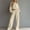 Khaki, variant on Two Piece Sets for Women Crew Neck Long Sleeve Cropped Top Wide Leg Pants Lounge Set Cozy Sweatsuits Fashion 2026