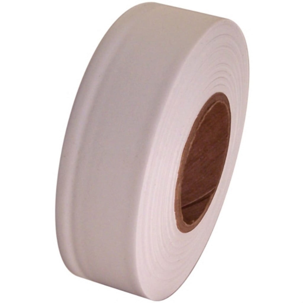 12 Ro White and Blue Polka Dot Flagging Tape 1 3/16" x 300 ft Roll Non-Adhesive 