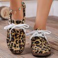 thumbnail image 5 of YOUYEDIAN Loafers for Women Versatile Slip On Round Toe Casual Non Slip Lace-up Flats Fashion Leopard Print Comfy Walking Shoes, 5 of 5