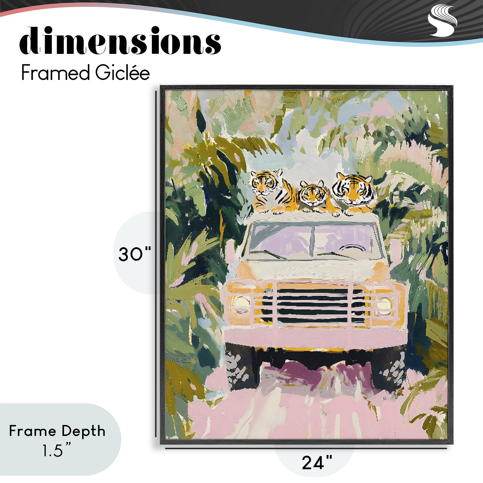Stupell Industries Safari Trip Tiger Trio Black Framed Giclee Art, design by The Prints Vibe